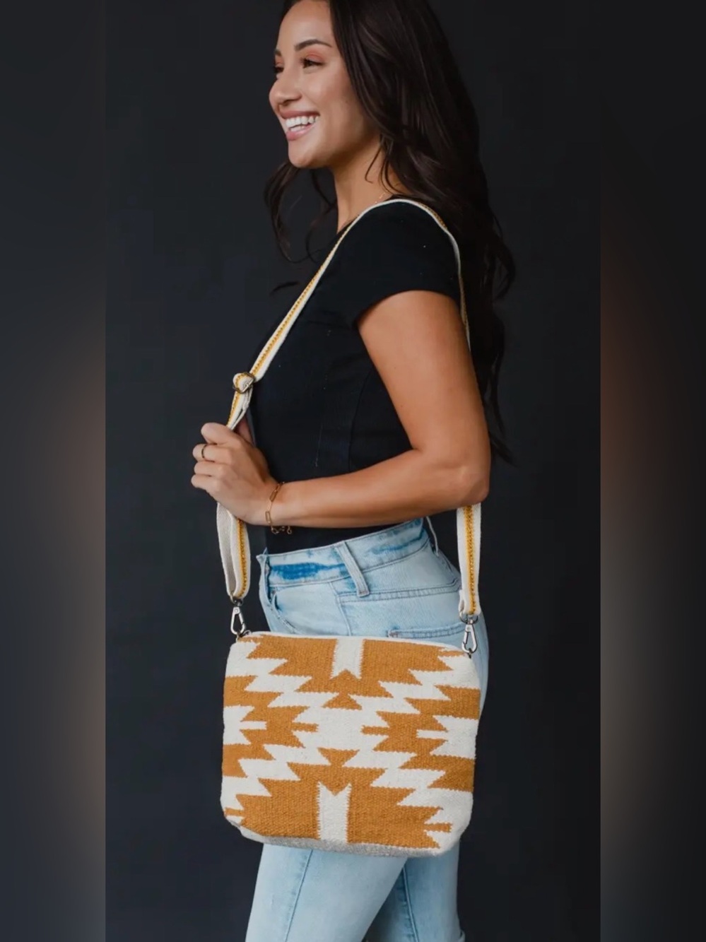 Panache Apparel Co. Cream & Camel Aztec Crossbody